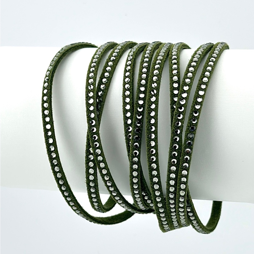 Wrap-Star Bracelet, Olive Green 
Touchstone Crystal by Swarovski